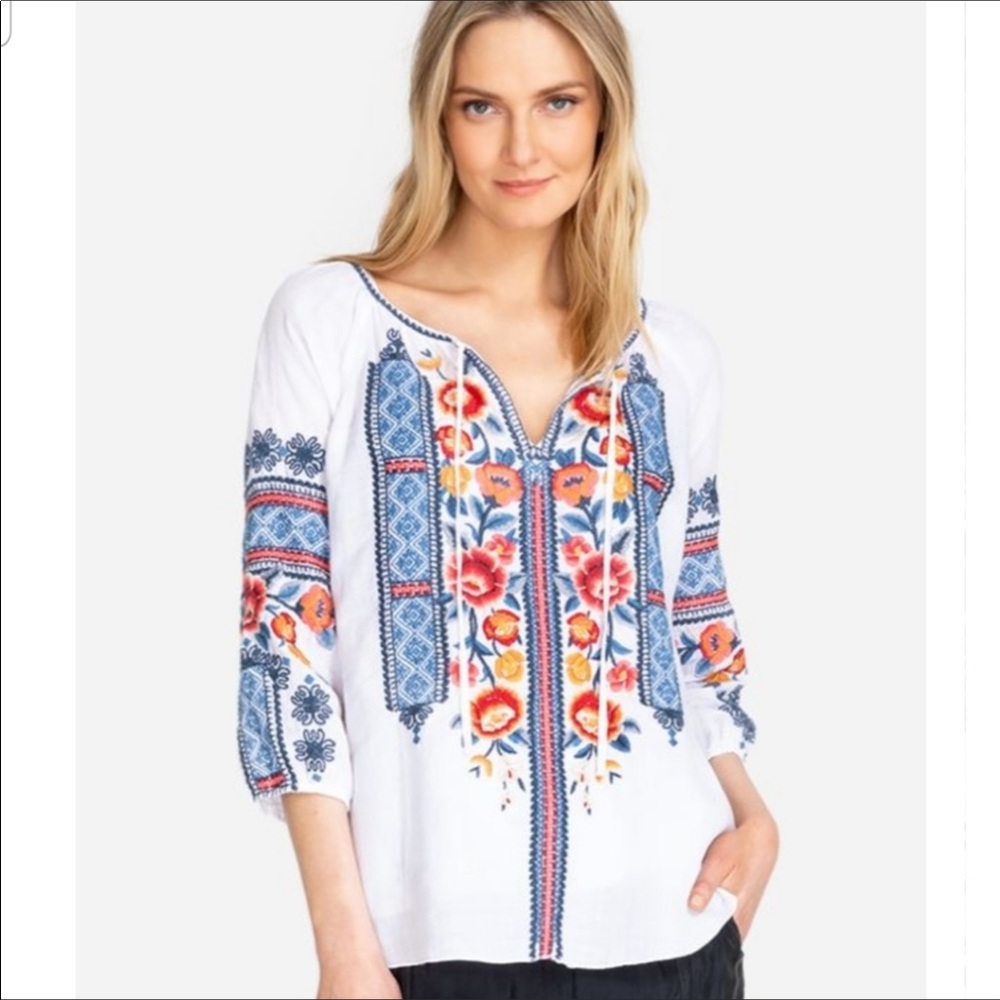 EUC Johnny Was Dani Peasant blouse. Size L